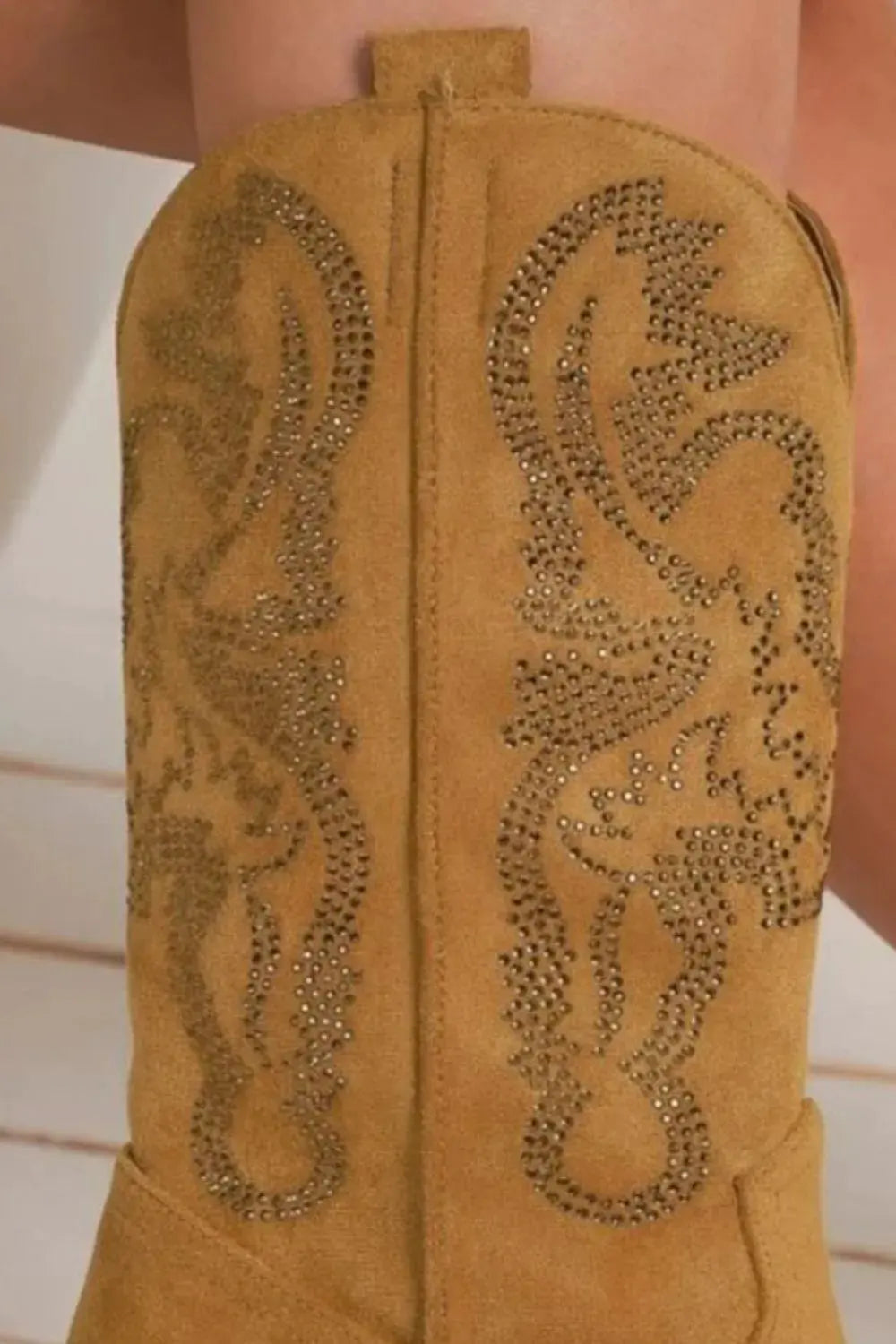 Beast Fashion Rhinestone Detail Point Toe Boots by Beast Fashion