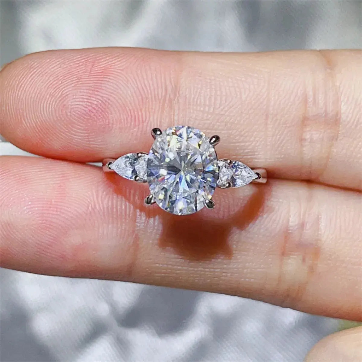 3 Carat Moissanite 925 Sterling Silver Ring by Partner Label