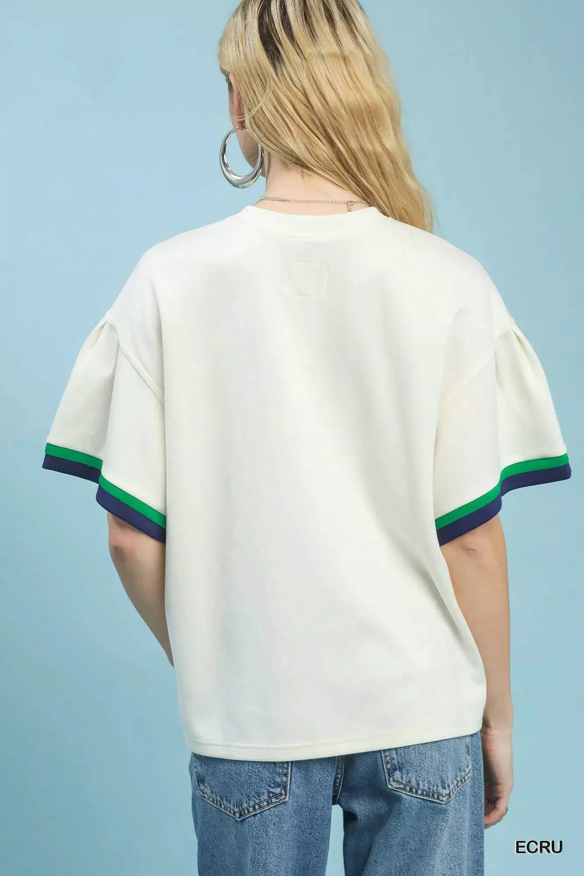 Umgee Contrast Trim Bell Sleeve Top by Umgee