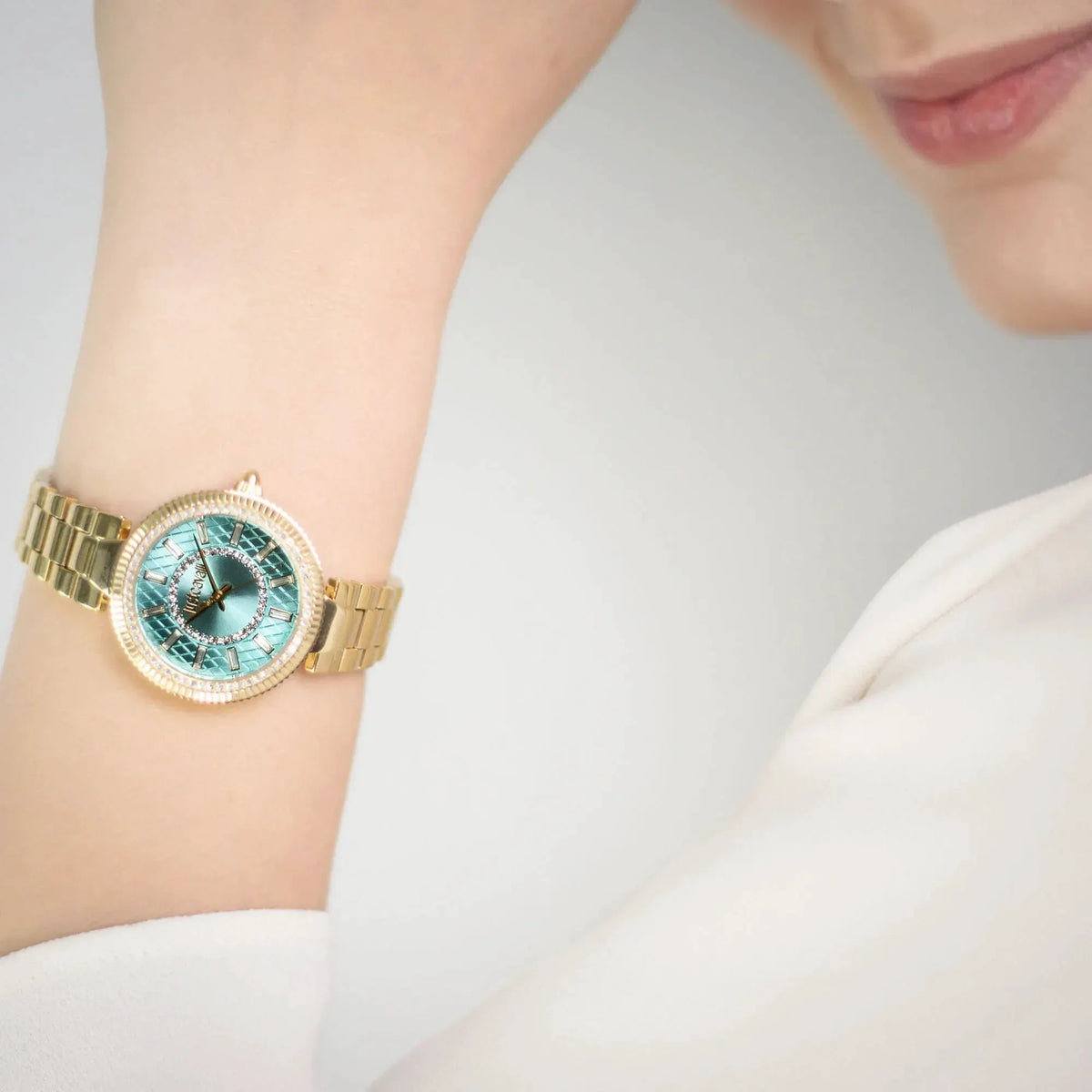 Just Cavalli Women's Gold Watch, Turquoise Dial | Jc1l308m0055 by JUST CAVALLI