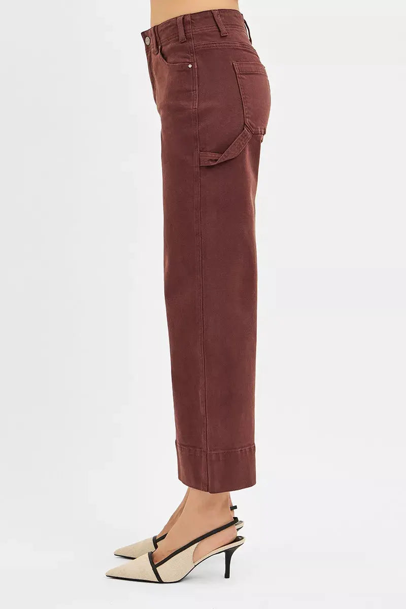 RISEN Tummy Control High Rise Crop Wide No Waist Band Pants by RISEN