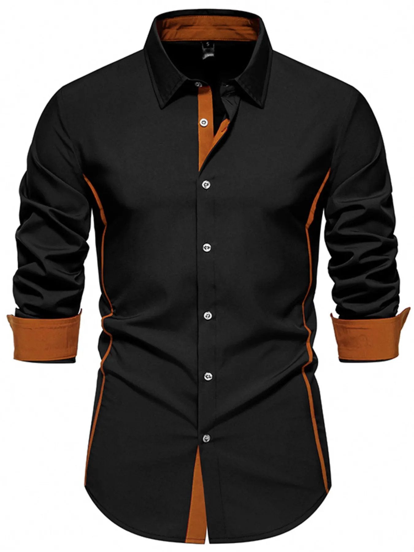 Men's Contrast Trim Button-Down Shirt by Trendsi