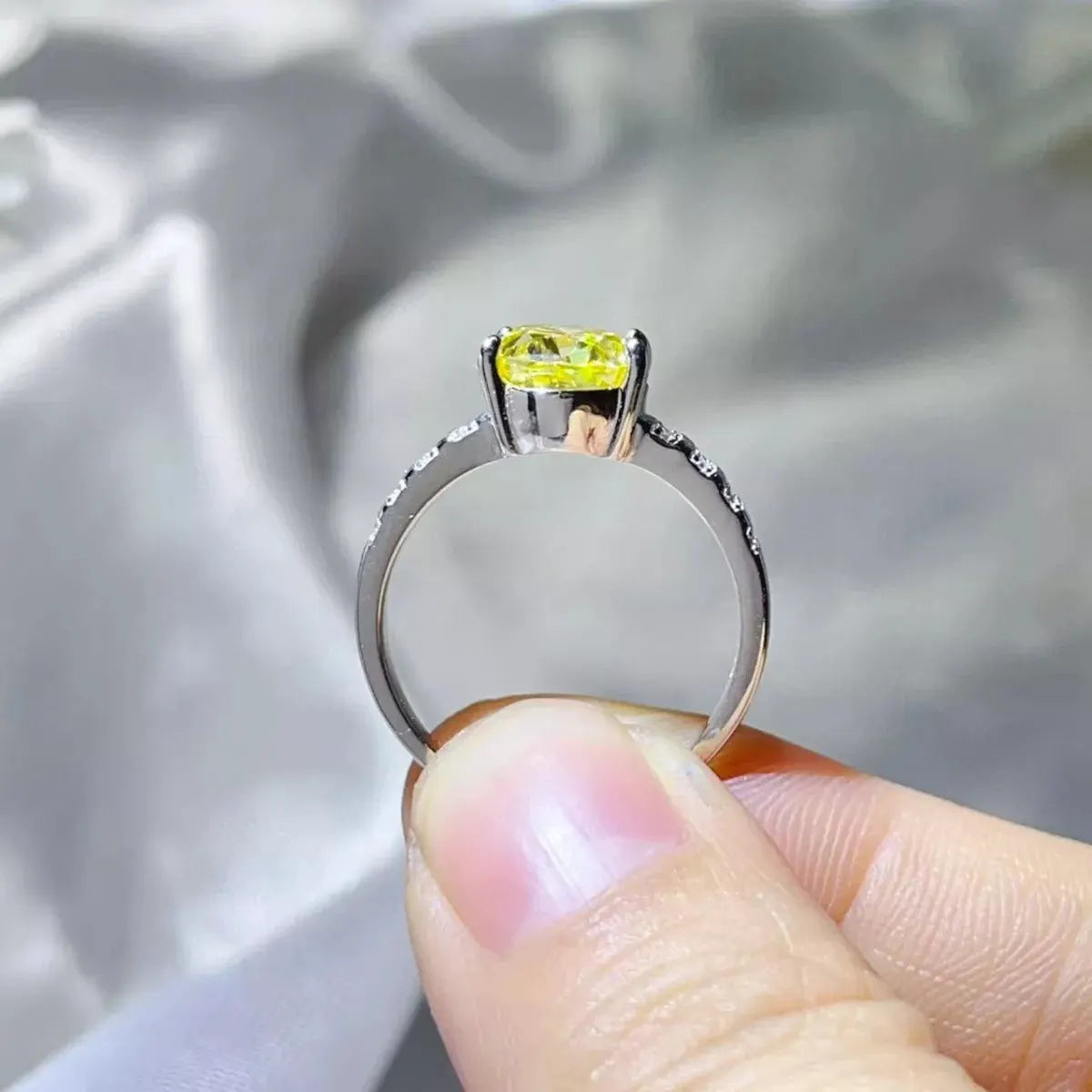 3 Carat Moissanite Oval 925 Sterling Silver Ring by Partner Label