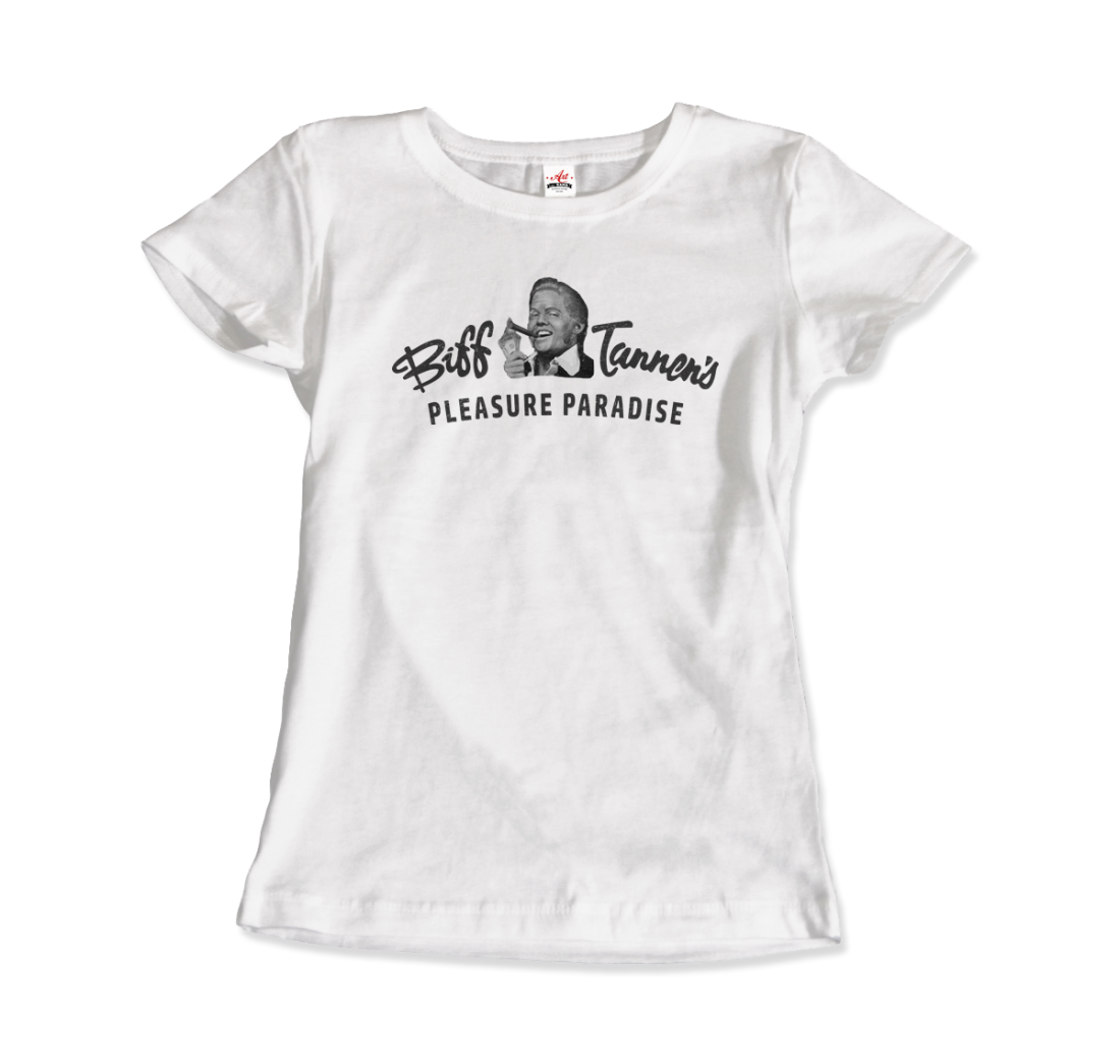 Biff Tannen's Pleasure Paradise Dusted Logo Back to the Future t-shirt by Art-O-Rama Shop