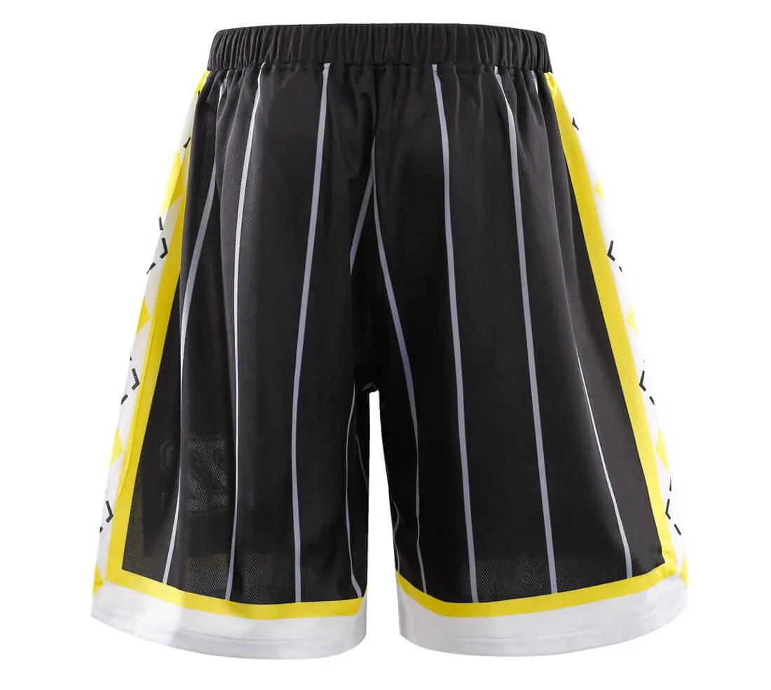 Custom Black Stripe Basketball Jersey and Shorts by Vimost Sportswear