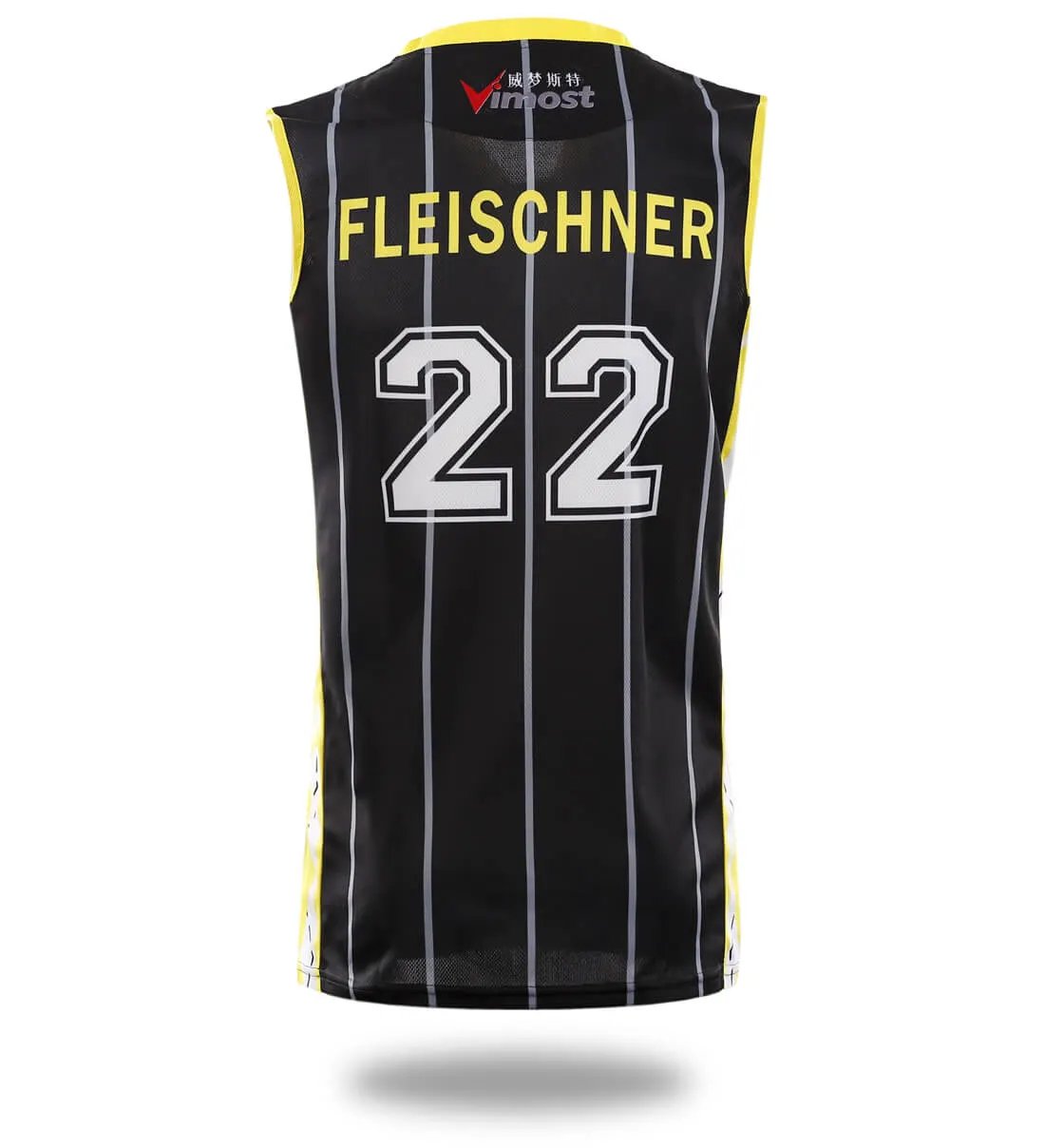 Custom Black Stripe Basketball Jersey and Shorts by Vimost Sportswear