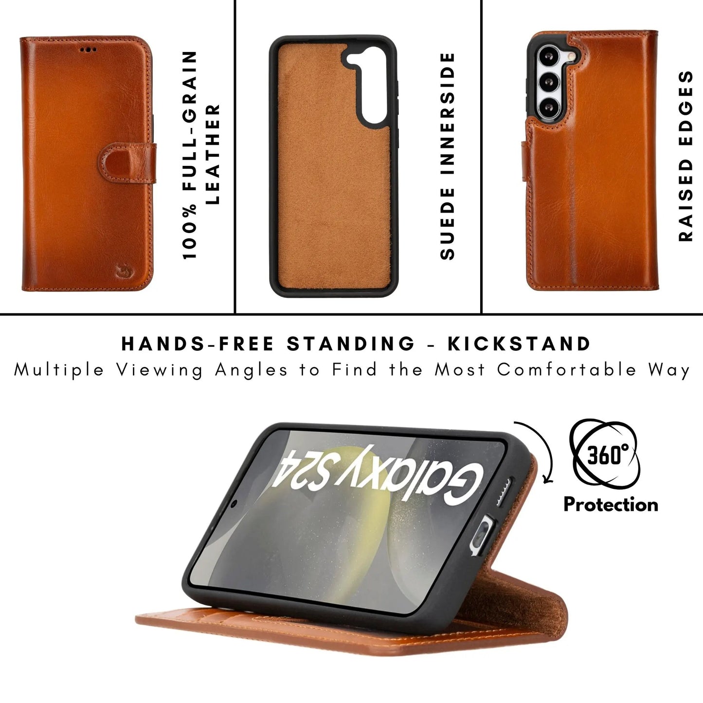 Buffalo Leather Samsung Galaxy S24 Plus Wallet with Detachable Case by TORONATA
