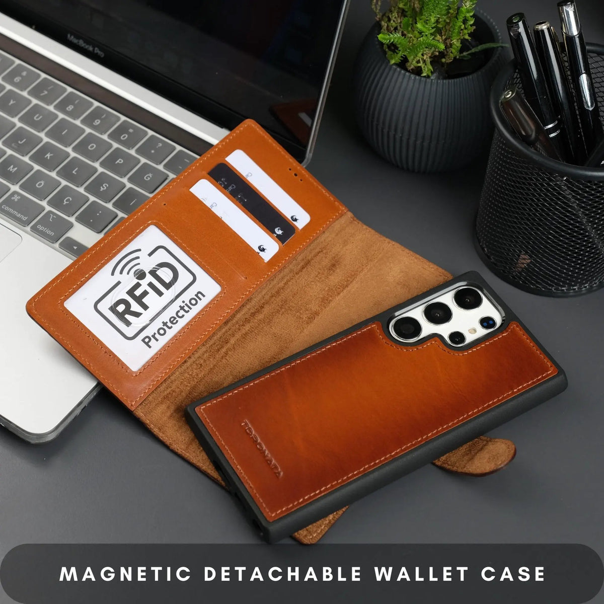 Buffalo Leather Samsung Galaxy S24 Ultra Wallet with Detachable Case by TORONATA