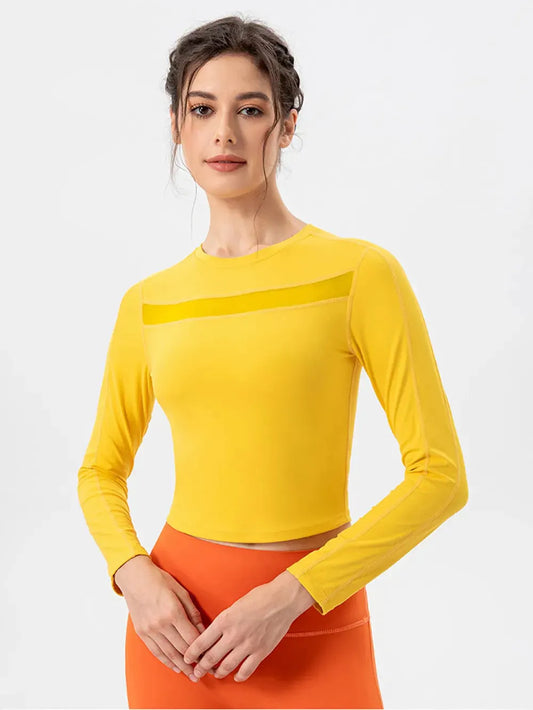 Round Neck Long Sleeve Active T-Shirt by Partner Label