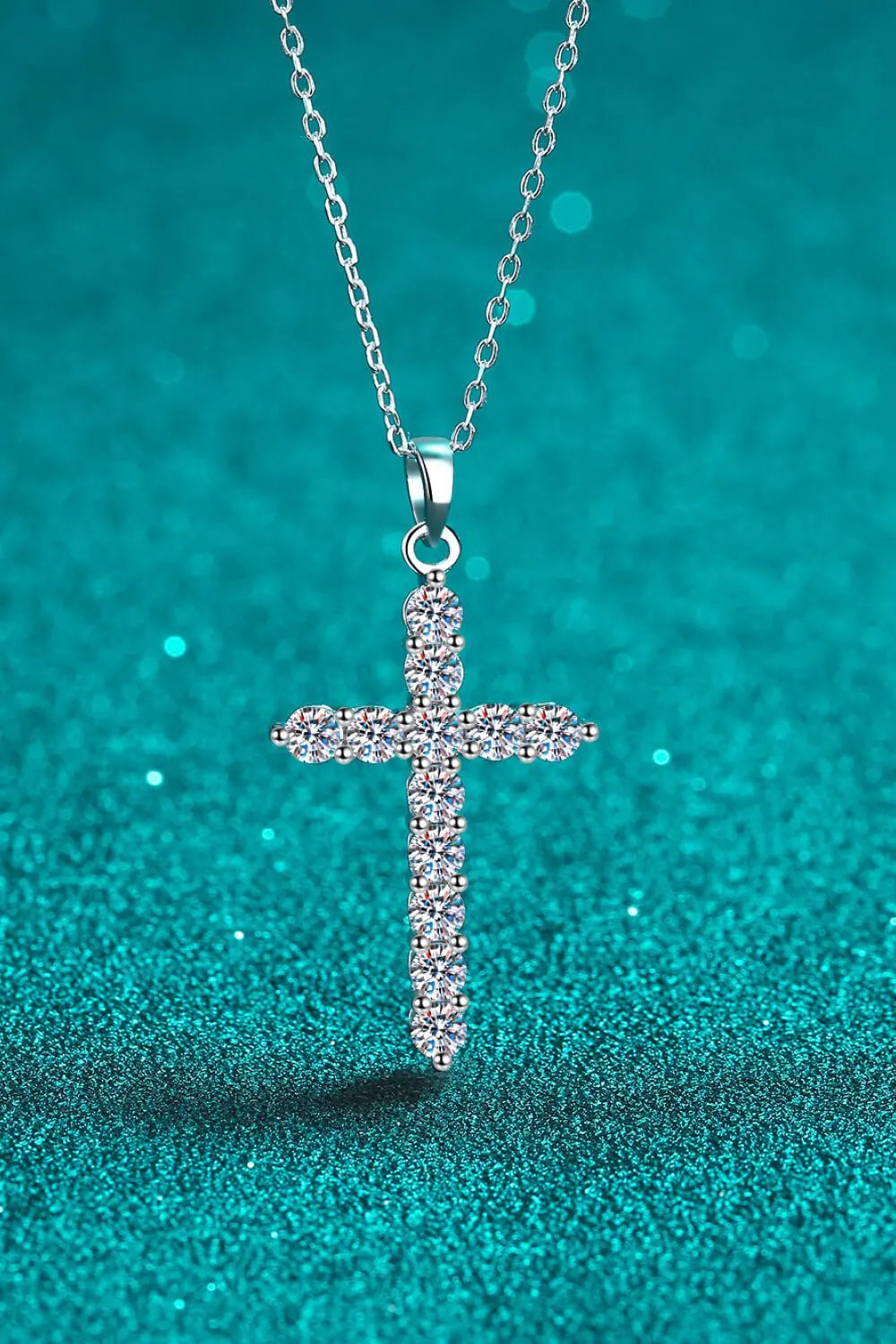 Moissanite Cross Pendant Chain Necklace by Partner Labels