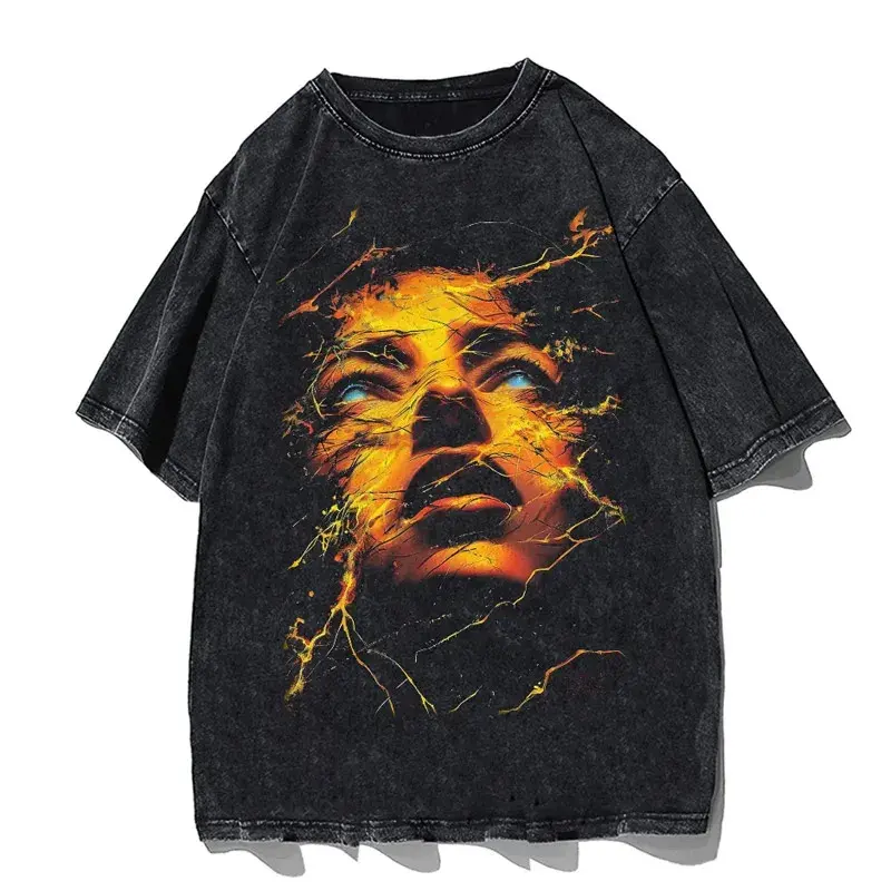 Hip-Hop Skull T-Shirt Men Vintage Harajuku Y2K Streetwear Black Cotton Tee by Vimost Shop