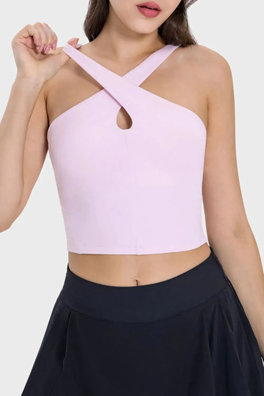 Millennia Crisscross Grecian Neck Active Cami by Millennia