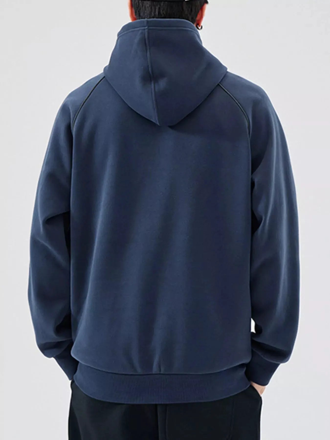 Men's Plus Size Kangaroo Pocket Raglan Sleeve Hoodie by Partner Label