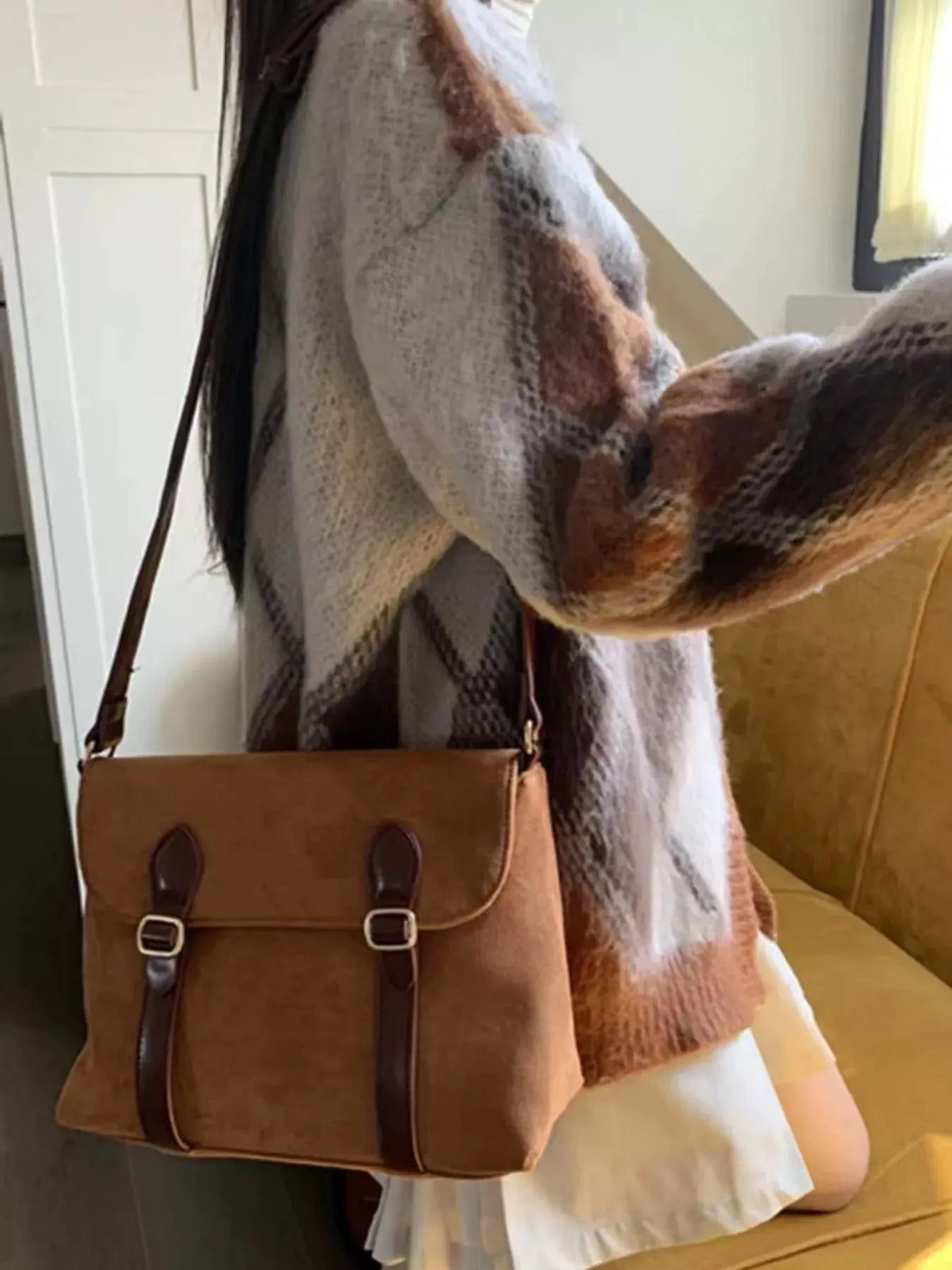 Double Buckle Crossbody Bag by Partner Label