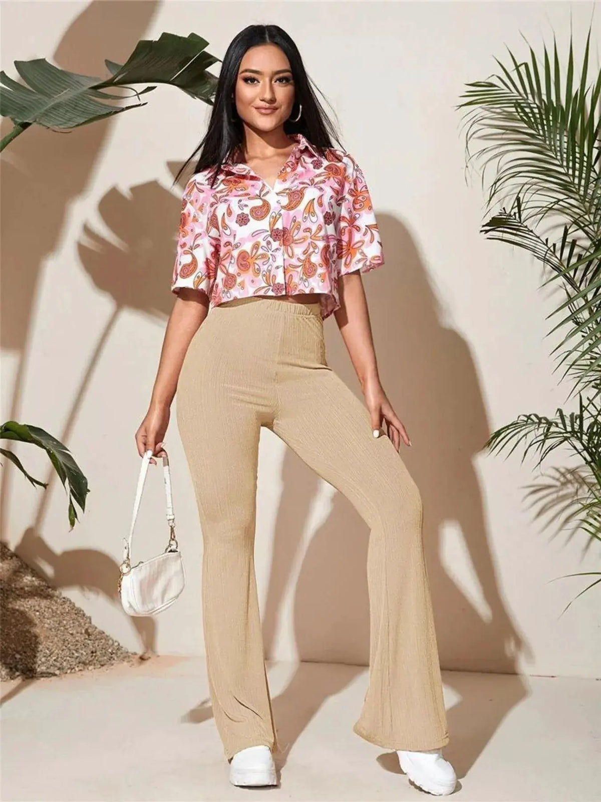 Full Size High-Waist Flare Active Pants Plus Size by Partner Label