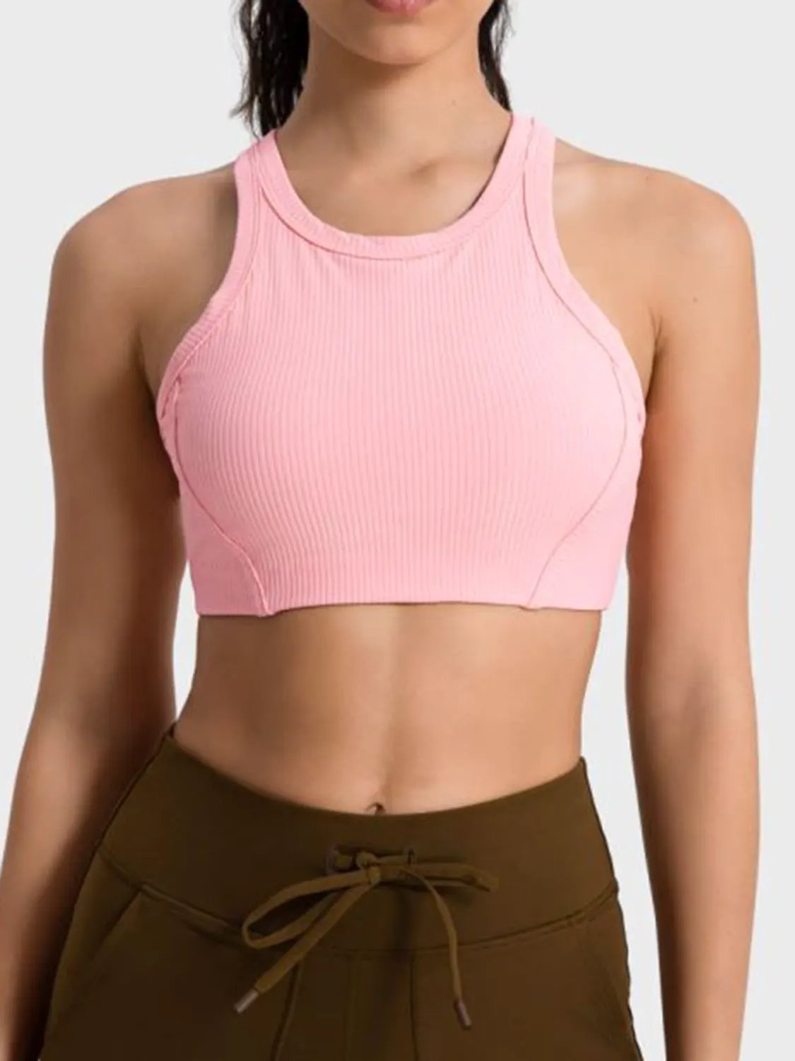 Millennia Wide Strap Cropped Sport Tank by Millennia