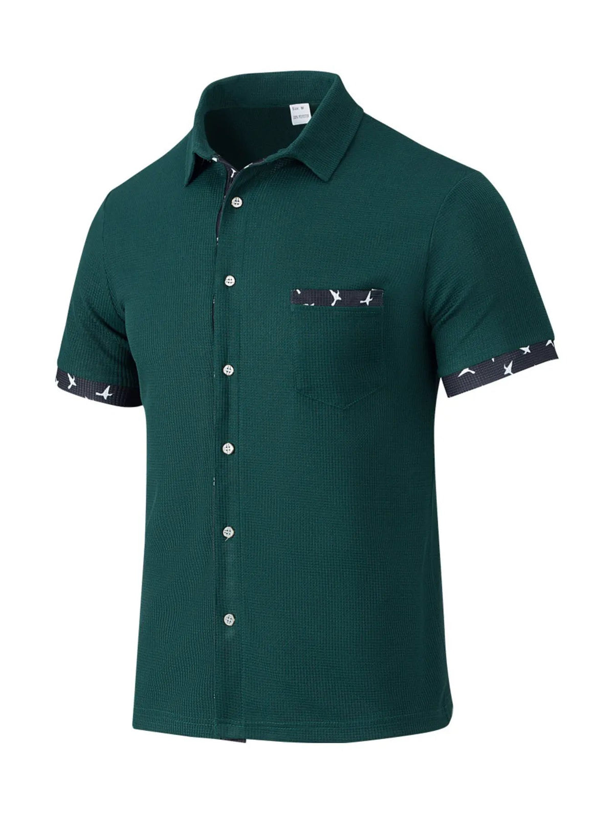 Men's Full Size Casual Button Up Short Sleeve Shirt Plus Size by Trendsi