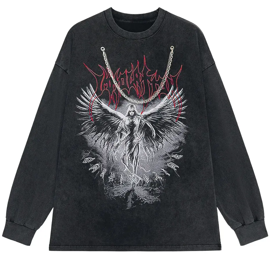 Y2k Gothic Punk Style Men T Shirt Clothes Harajuku Oversized T-shirt Top Tee High Street Hipster Summer Streetwear Anime Clothes by Vimost Shop
