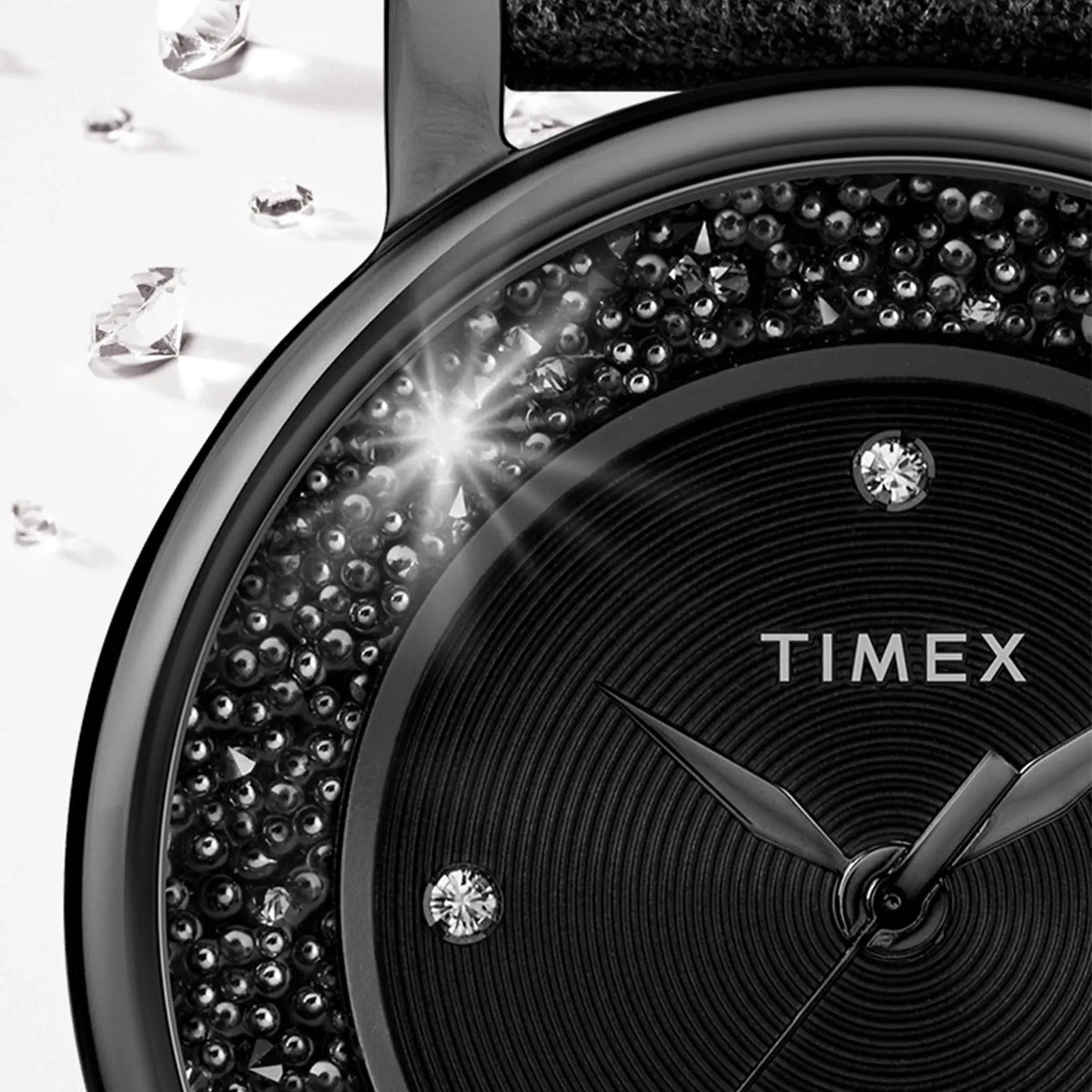 Timex Women's Black Leather Watch, Black Dial | Tw2r93000 by TIMEX