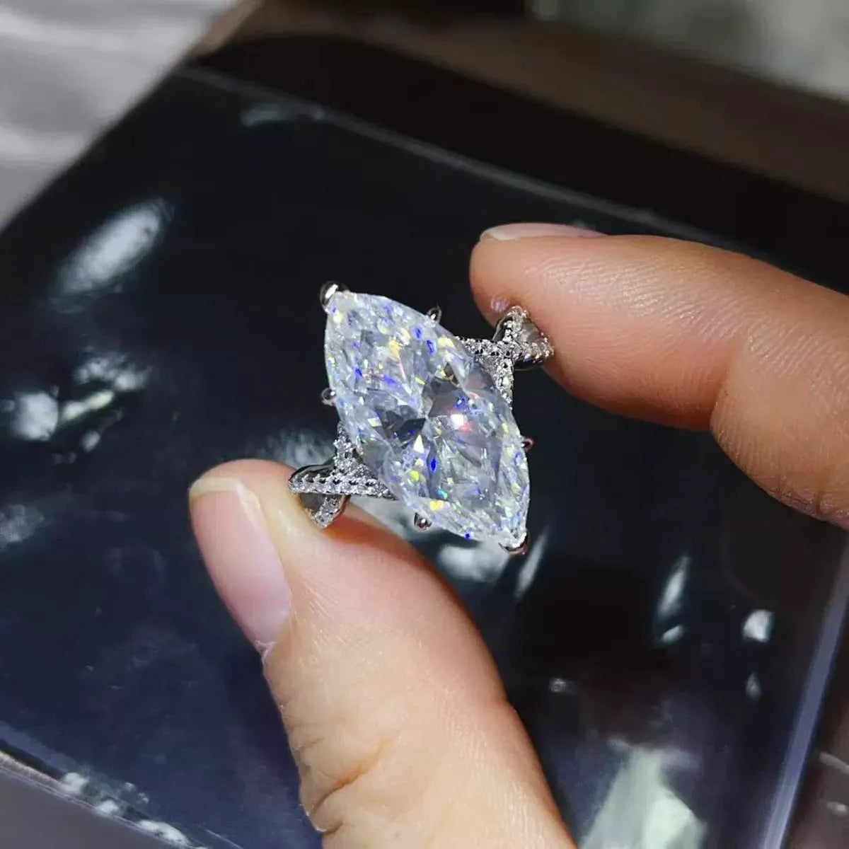 10 Carat Moissanite 925 Sterling Silver Ring by Partner Label