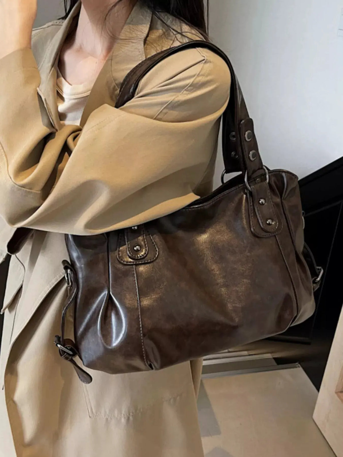 Vintage Style Leather Handbag by Partner Label