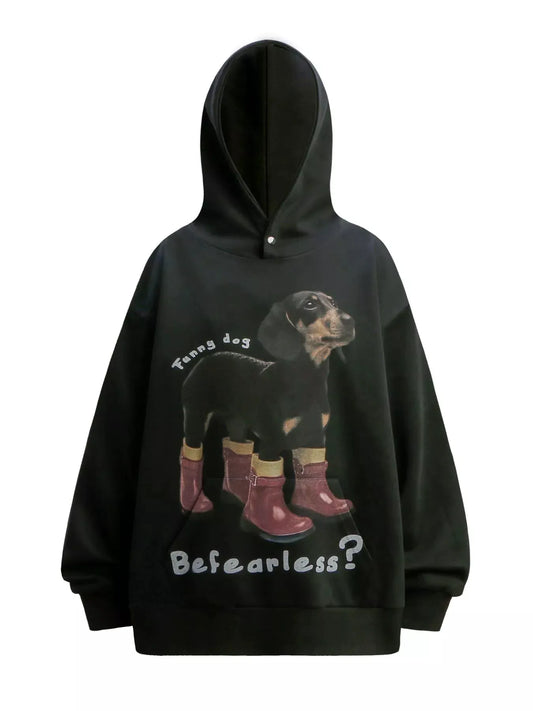 Men's Dog Graphic Long Sleeve Hoodie by Trendsi