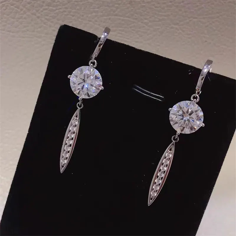 10 Carat Moissanite 925 Sterling Silver Earrings by Partner Label