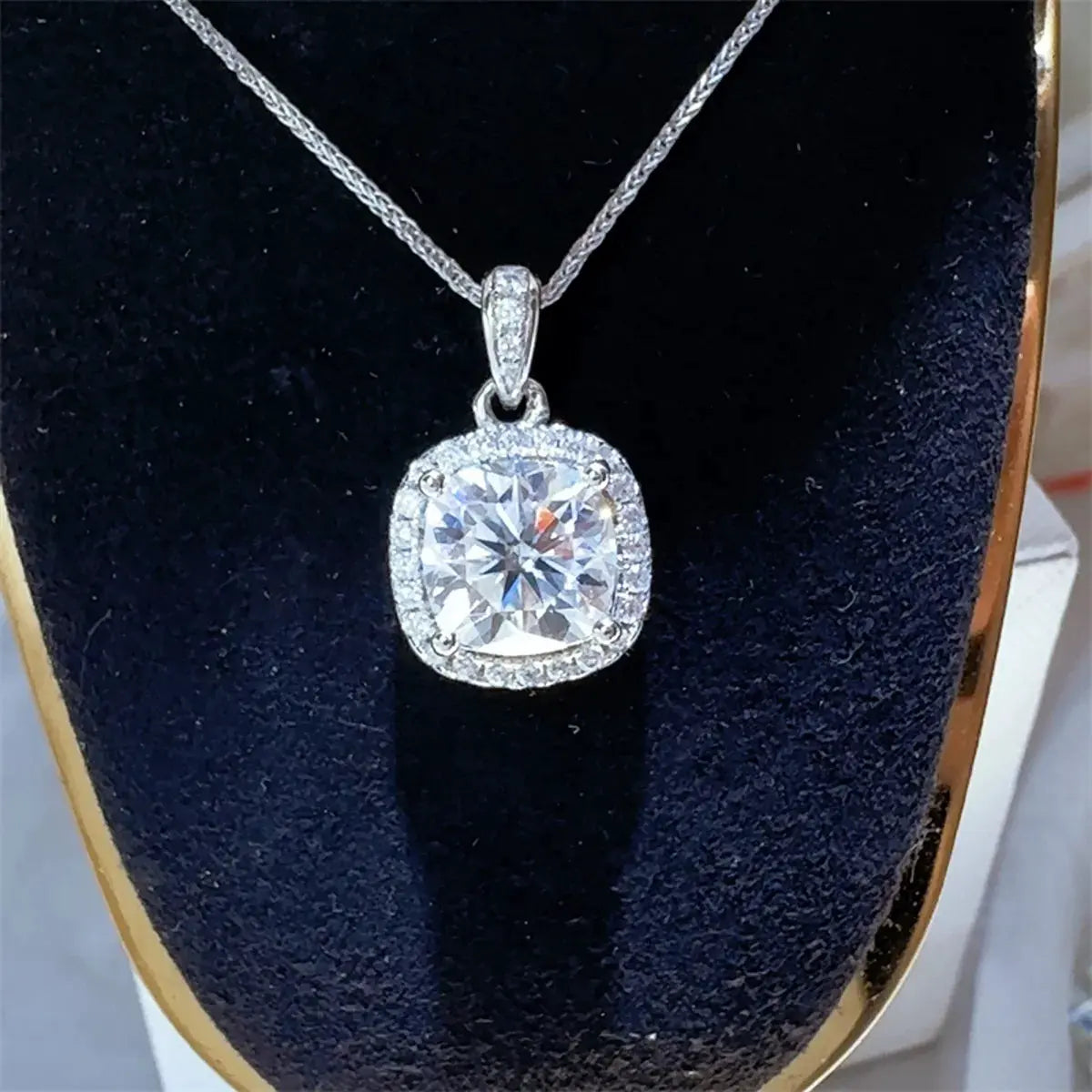 5 Carat Moissanite 925 Sterling Silver Necklace by Partner Labels