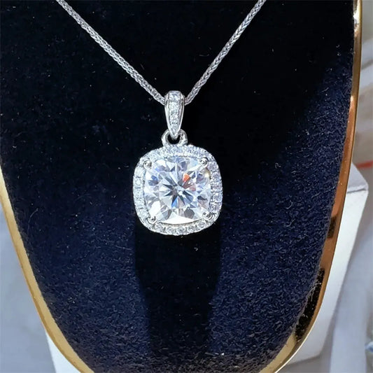 5 Carat Moissanite 925 Sterling Silver Necklace by Partner Labels