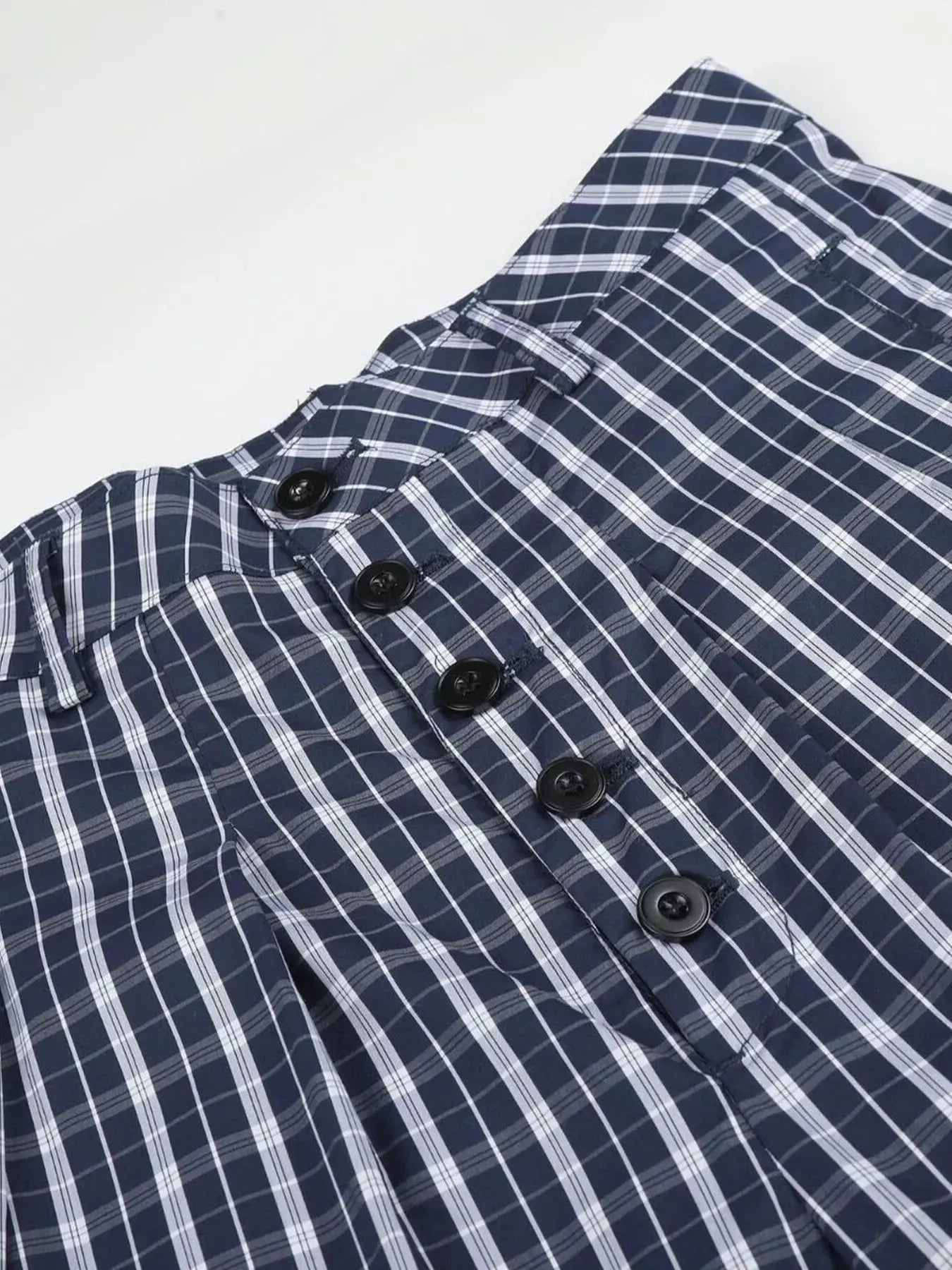Men's Wide Leg Plaid Button-Front Pants by Trendsi