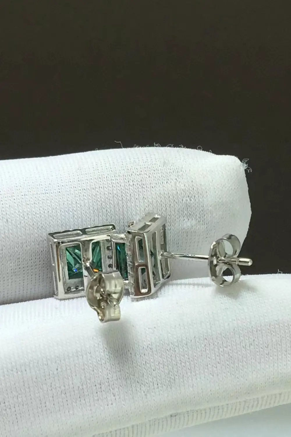 2 Carat Moissanite Square Stud Earrings by Partner Label