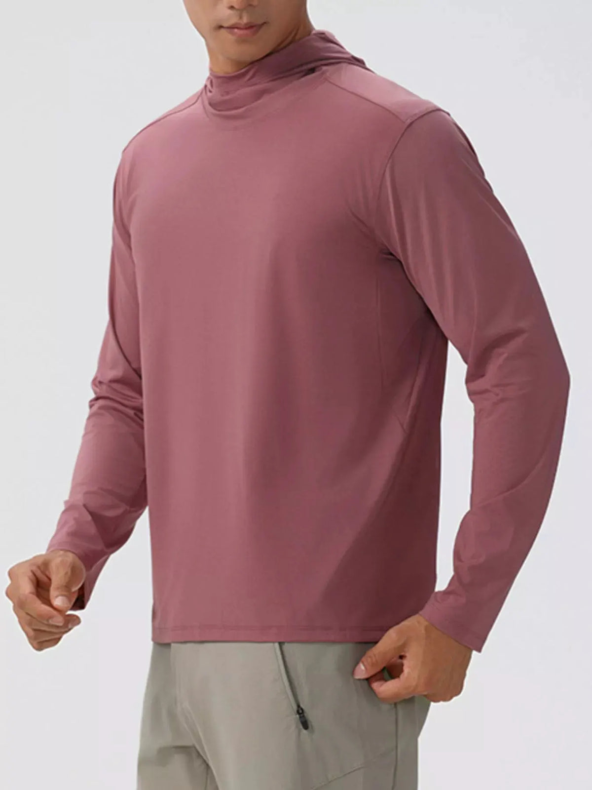 Men's Solid Color Long Sleeve Hoodie by Trendsi