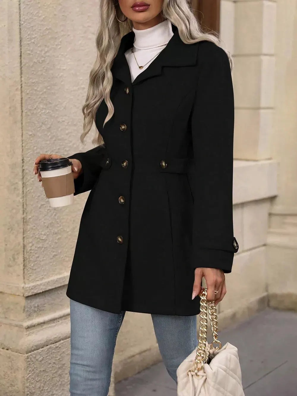 Collared Neck Button Up Coat | Partner Labels Selection by Partner Label