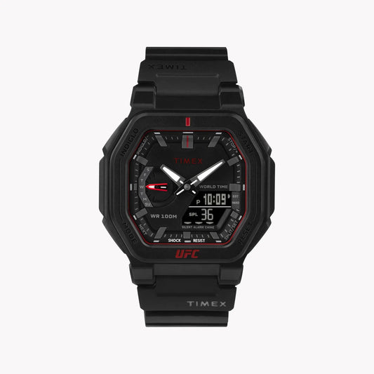 Timex Men's Black Resin Watch, Red Luminous | T5k612 by TIMEX