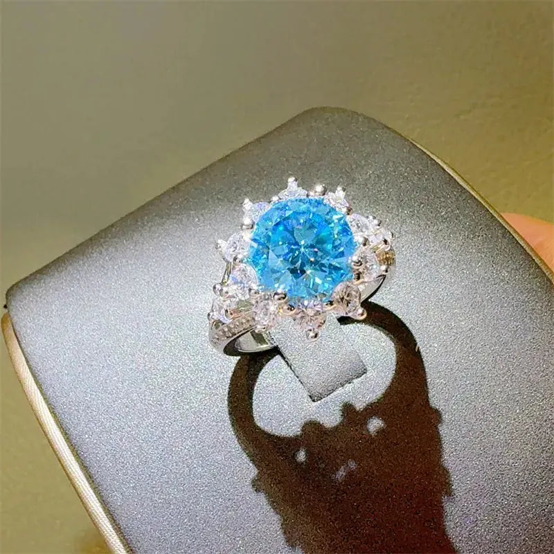 3 Carat Moissanite Zircon 925 Sterling Silver Ring by Partner Label