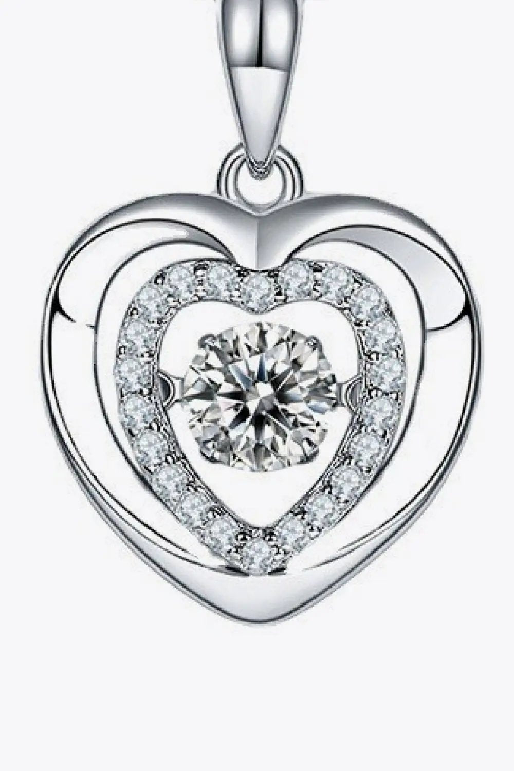 Moissanite Heart Pendant Necklace by Partner Labels