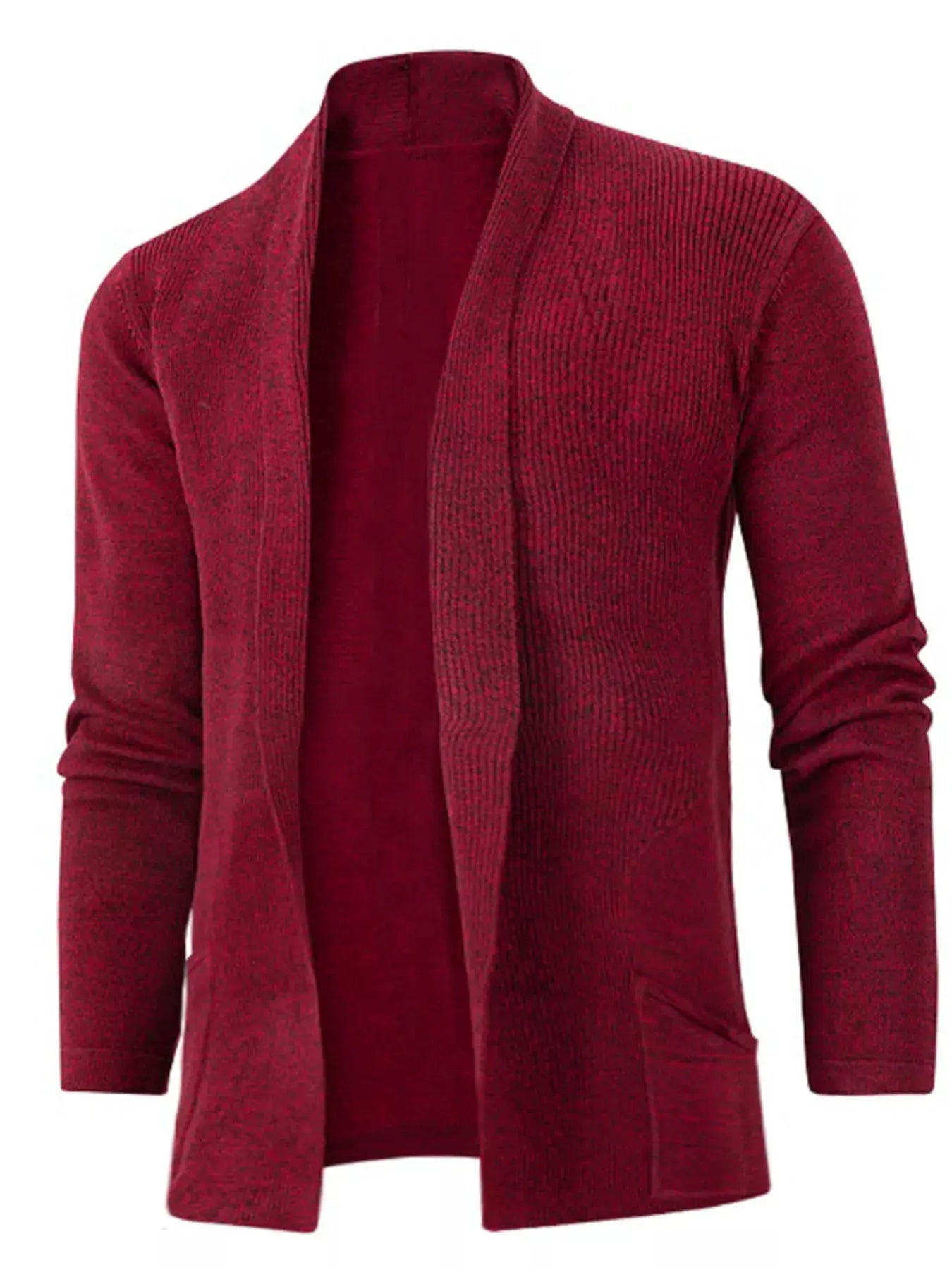Men's Plus Size Long Sleeve Open Front Cardigan by Trendsi