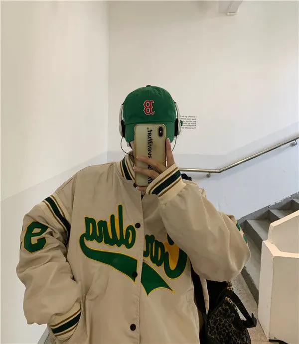 Vintage Harajuku Jacket Hip Hop Loose Jacket Women by Maiden-Art