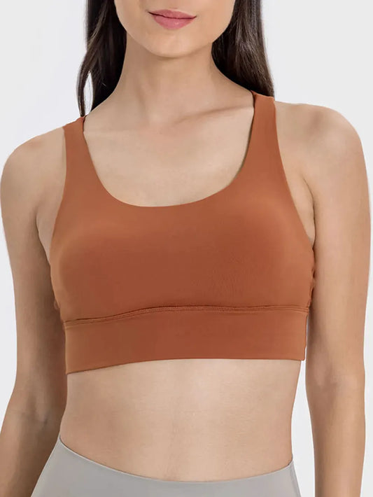 Millennia Crisscross Scoop Neck Active Tank by Millennia