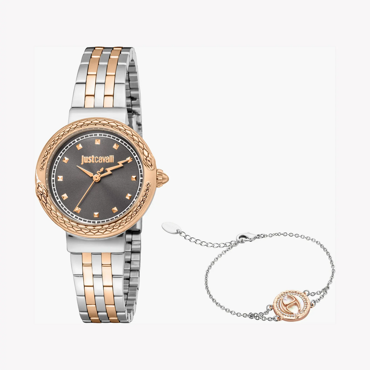 Just Cavalli Women's Two-Tone Watch, Dark Grey Dial | Jc1l311m0075 by JUST CAVALLI