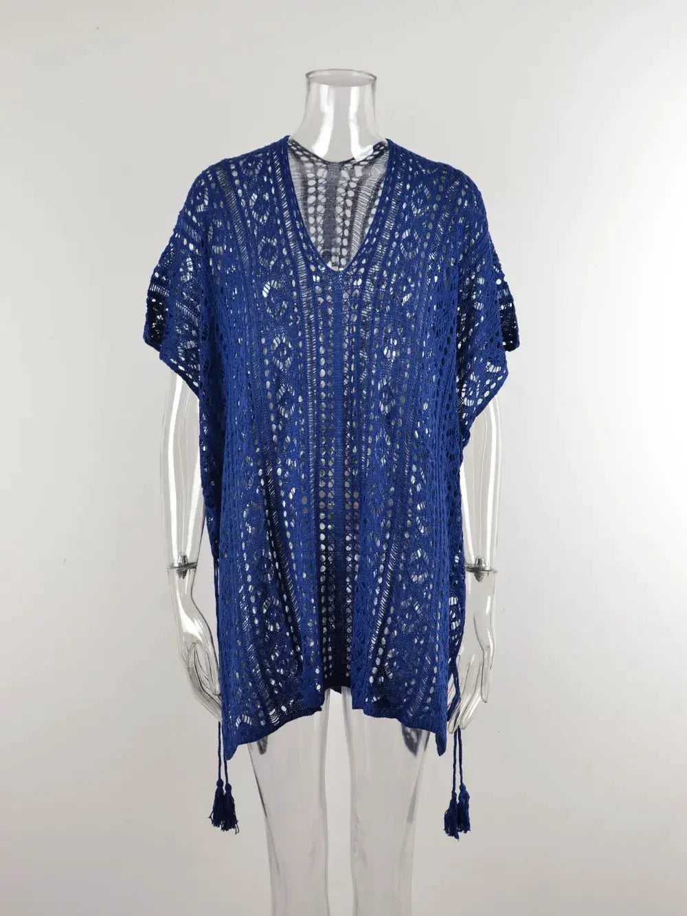 Angel Wings Cutout V-Neck Cover-Up with Tassel by Partner Labels