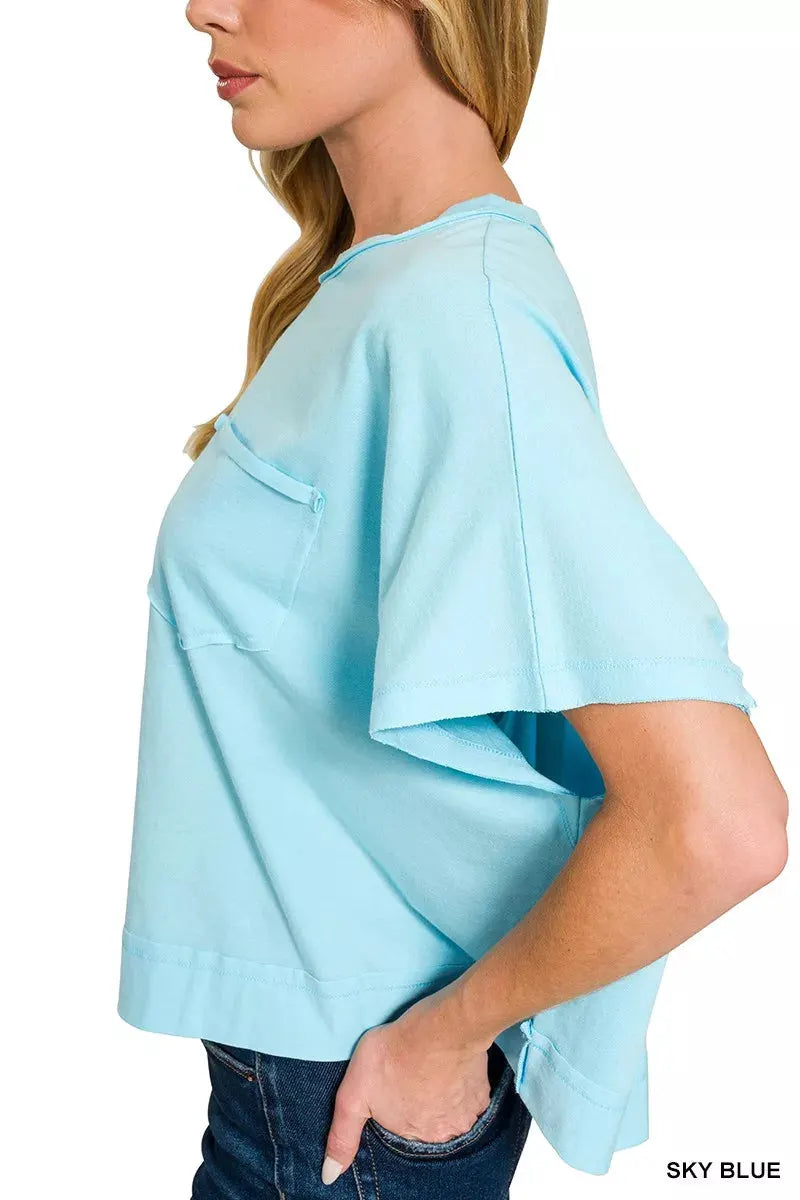 Zenana Exposed Seam Boxy Top by Zenana
