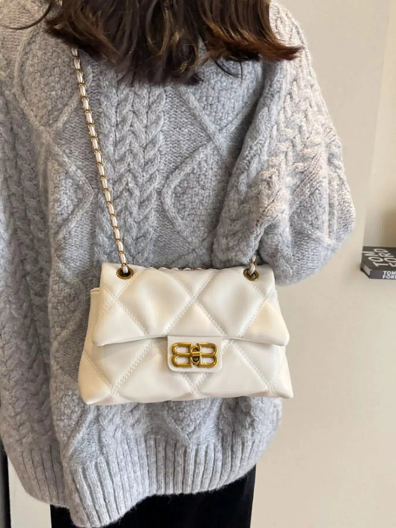 Quilted Flap Chain Crossbody Bag by Partner Label