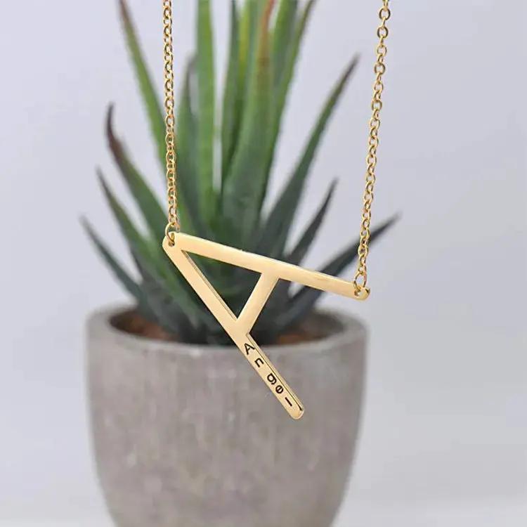 26 English Letter Pendant European Titanium Steel Necklace - Letter Pendant necklace by Maiden-Art