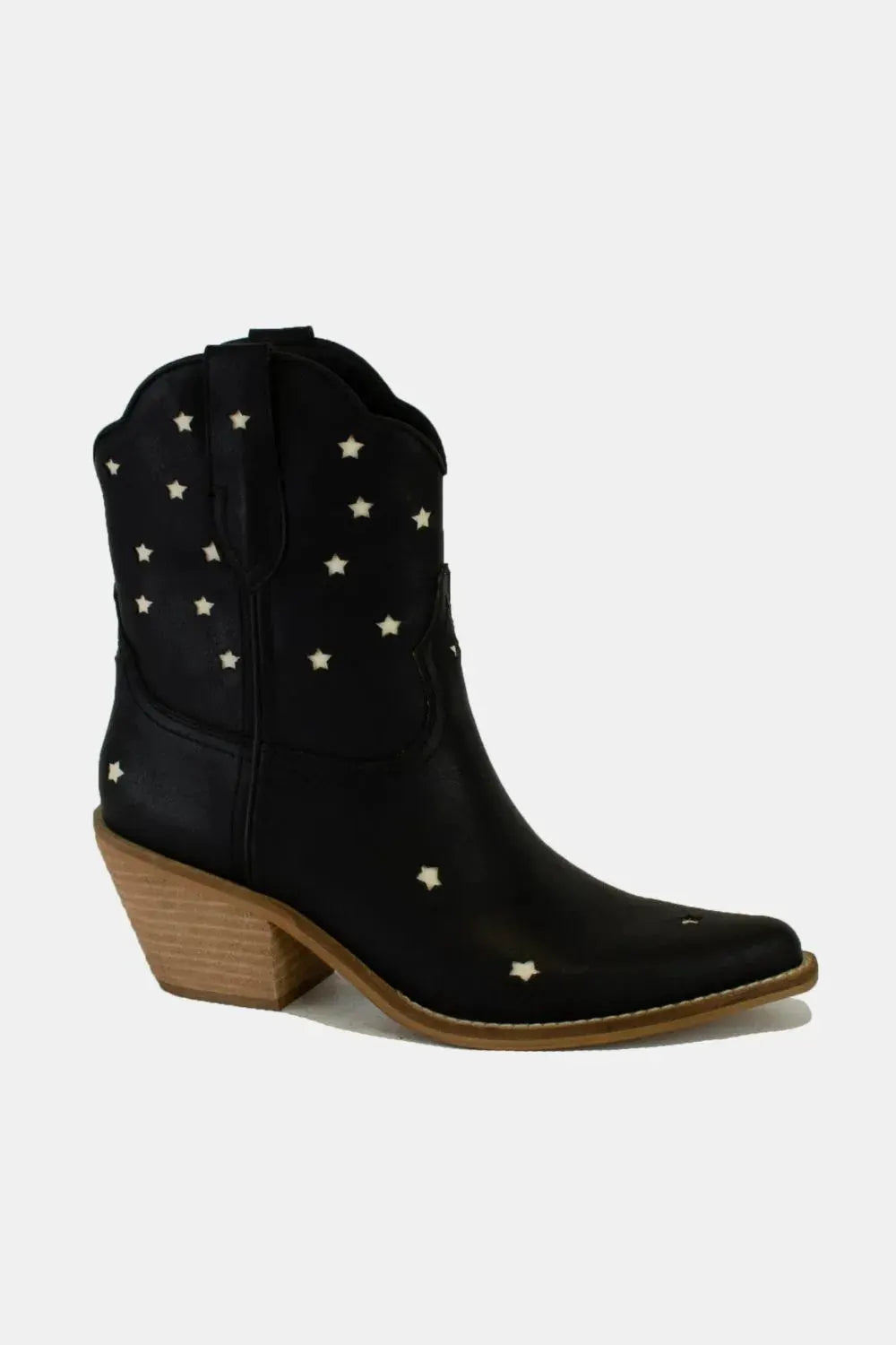 Beast Fashion Faux Leather Star-Shaped Cutouts Point Toe Boots by Beast Fashion