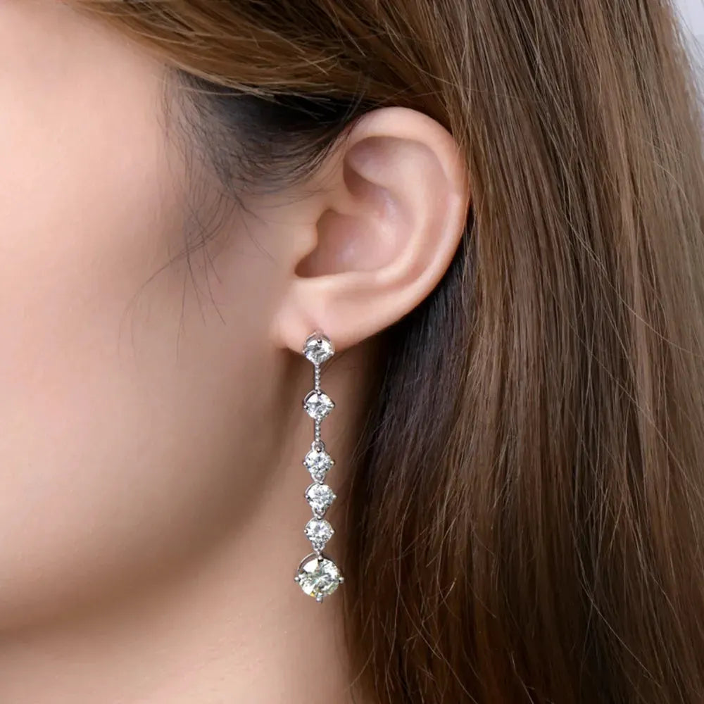 4 Carat Moissanite 925 Sterling Silver Earrings by Partner Label