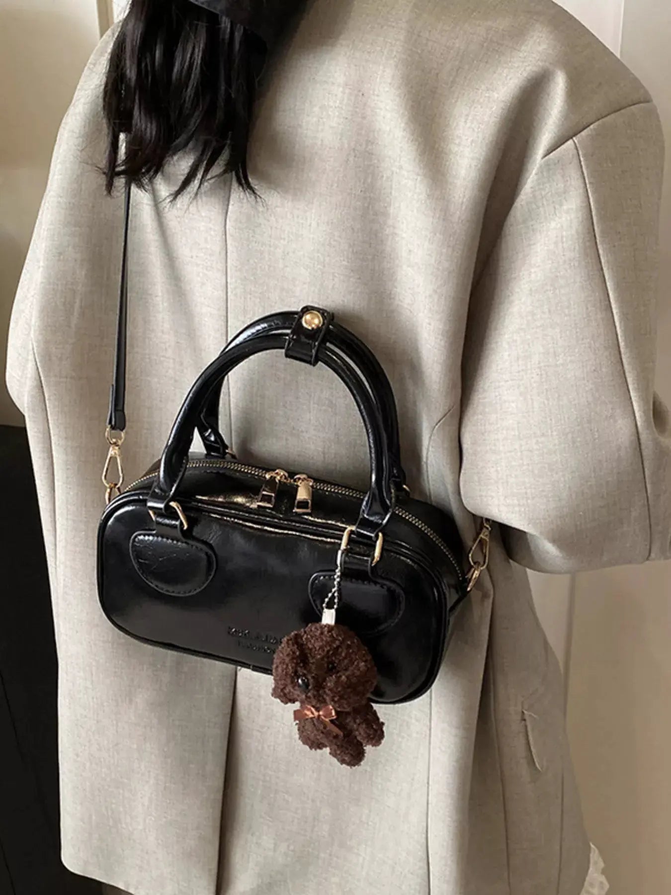 Vintage Style Crossbody Bag with Charm by Partner Label