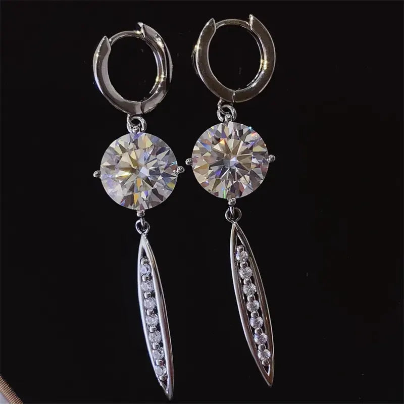 10 Carat Moissanite 925 Sterling Silver Earrings by Partner Label