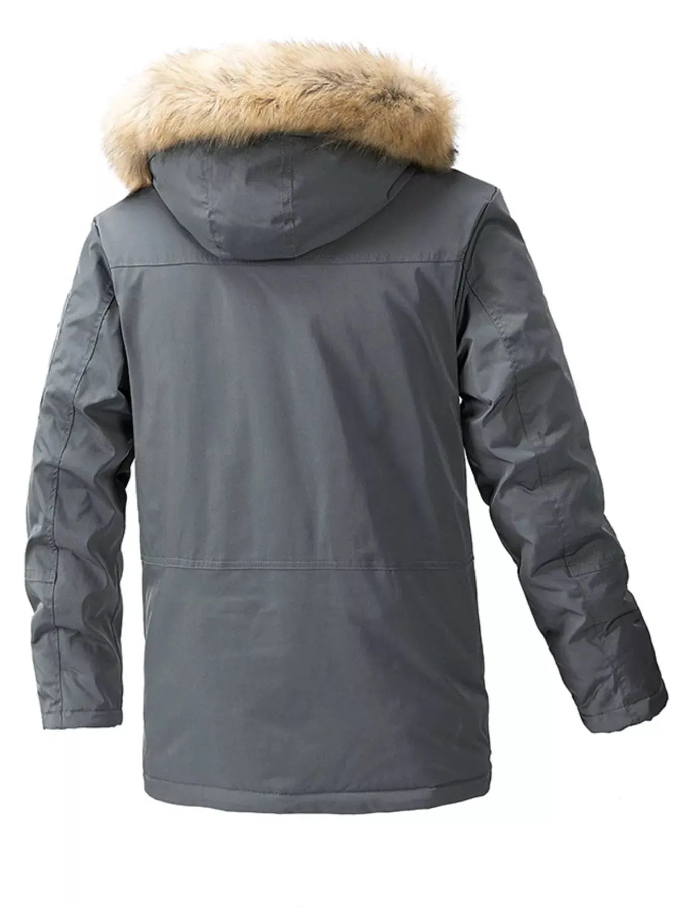Men's Plus Size Fur Hooded Winter Parka Coat by Partner Label