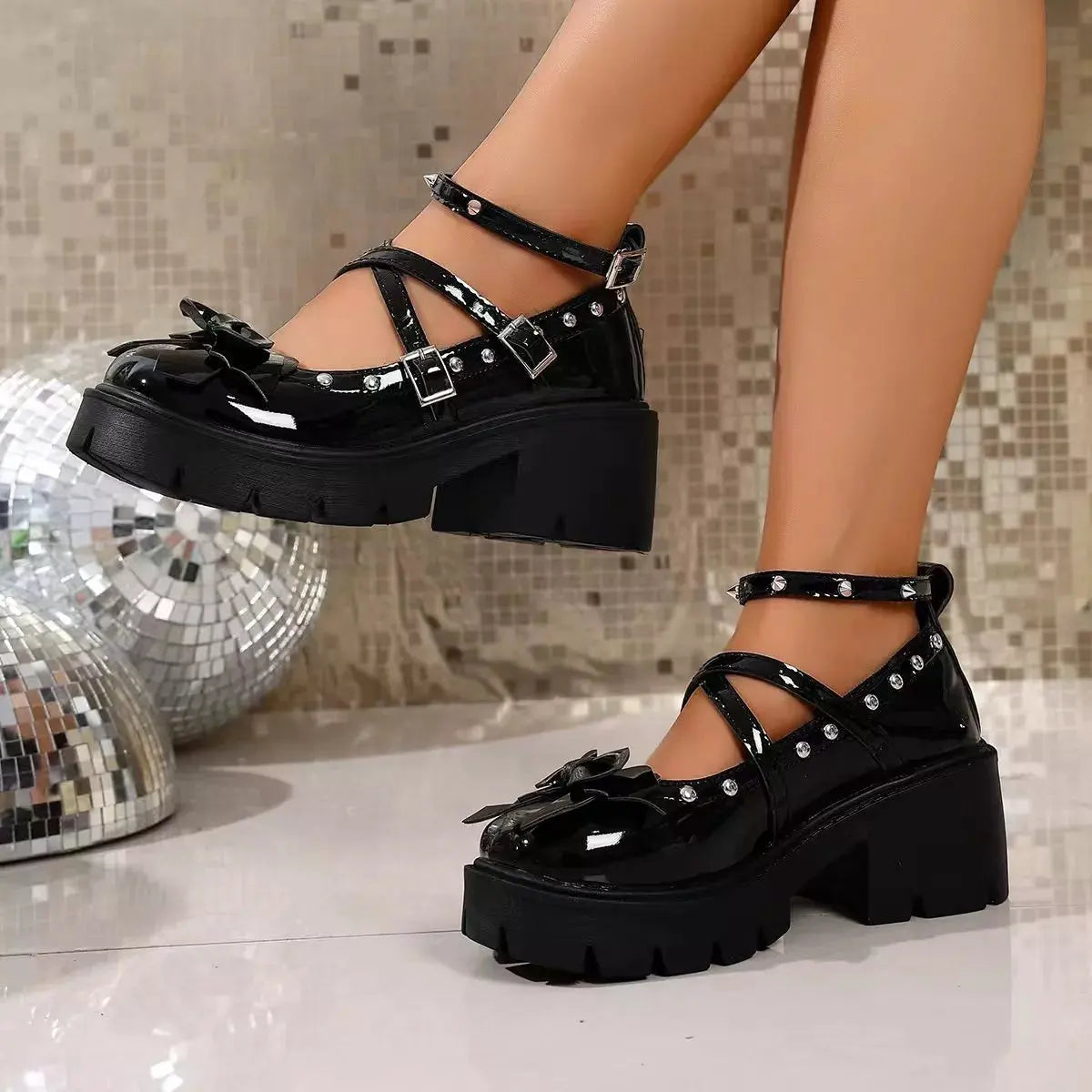 Bow Decor Mary Jane Loafers by Partner Label